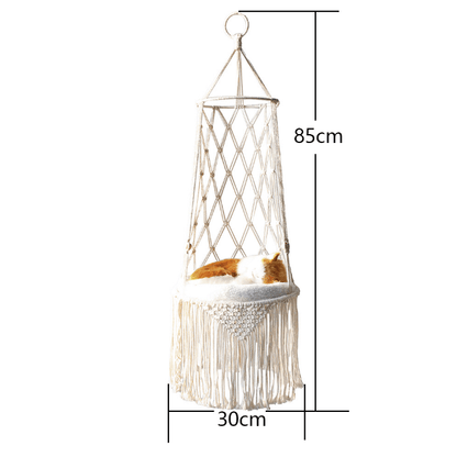 Hand-Woven Cat Hammock Basket - innerr glow