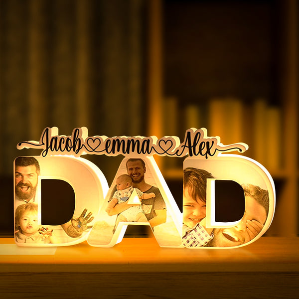 🌟 Personalized "DAD" Night Light with Photos and Names – A Unique and Emotional Gift 🌟