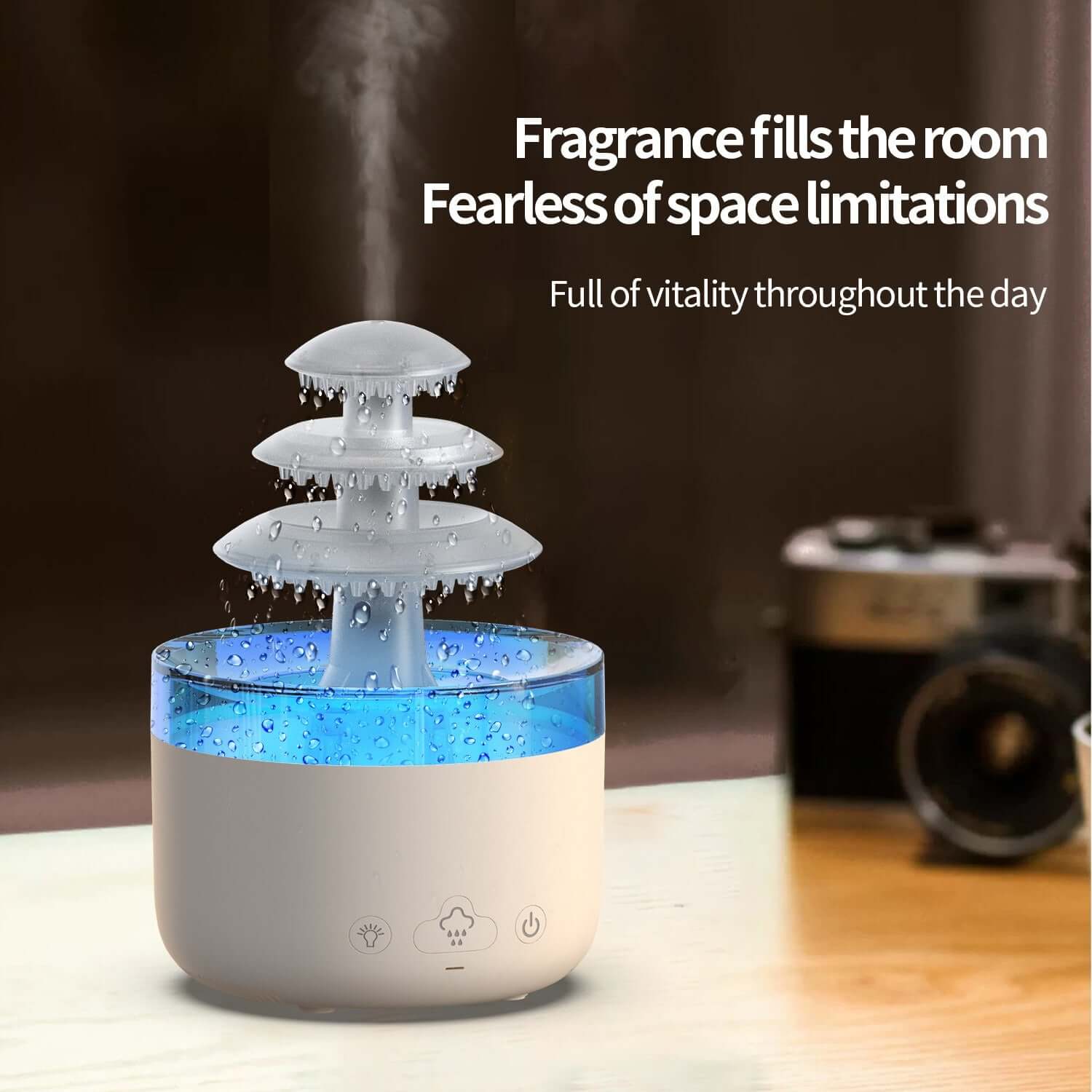 3-Layer USB Rainfall Humidifier with Aroma Diffuser - innerr glow