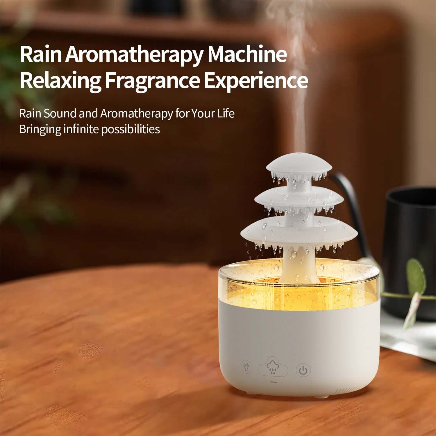 3-Layer USB Rainfall Humidifier with Aroma Diffuser - innerr glow