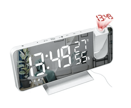 New Temperature And Humidity Multifunctional Radio Projection Alarm Clock - innerr glow